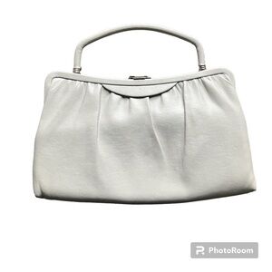 Vintage Mardane 50s Light Gray Leather Feel Handbag